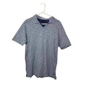 Good Man polo golf shirt men's medium blue white 100% cotton